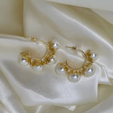 Korean Five Pearl Hoops