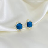 Blue Swarovski Cut Earrings