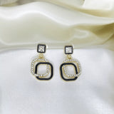 Double Frame Geometric Square Earrings