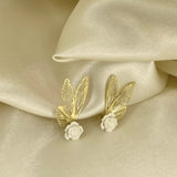 Floral Butterfly Wings Korean Earrings