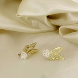 Floral Butterfly Wings Korean Earrings