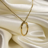 Anti Tarnish Oval Ring Statement Pendant