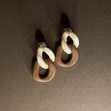 Brown & Cream Stylish Earrings