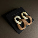 Brown & Cream Stylish Earrings