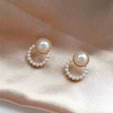 Korean Old Money Style Round Pearl Stud Earrings