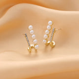 Straight Pearl Stud Earrings